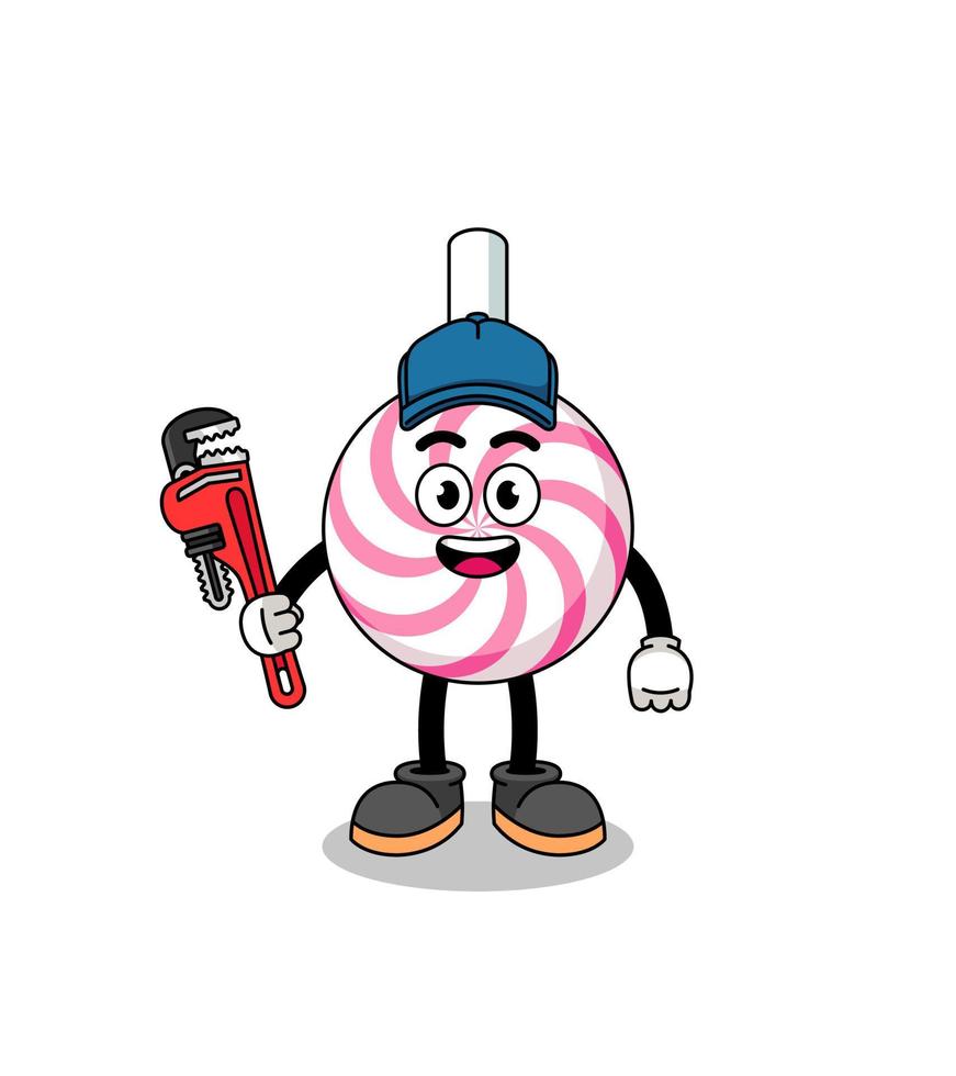 lollipop spiral illustration cartoon as a plumber vector