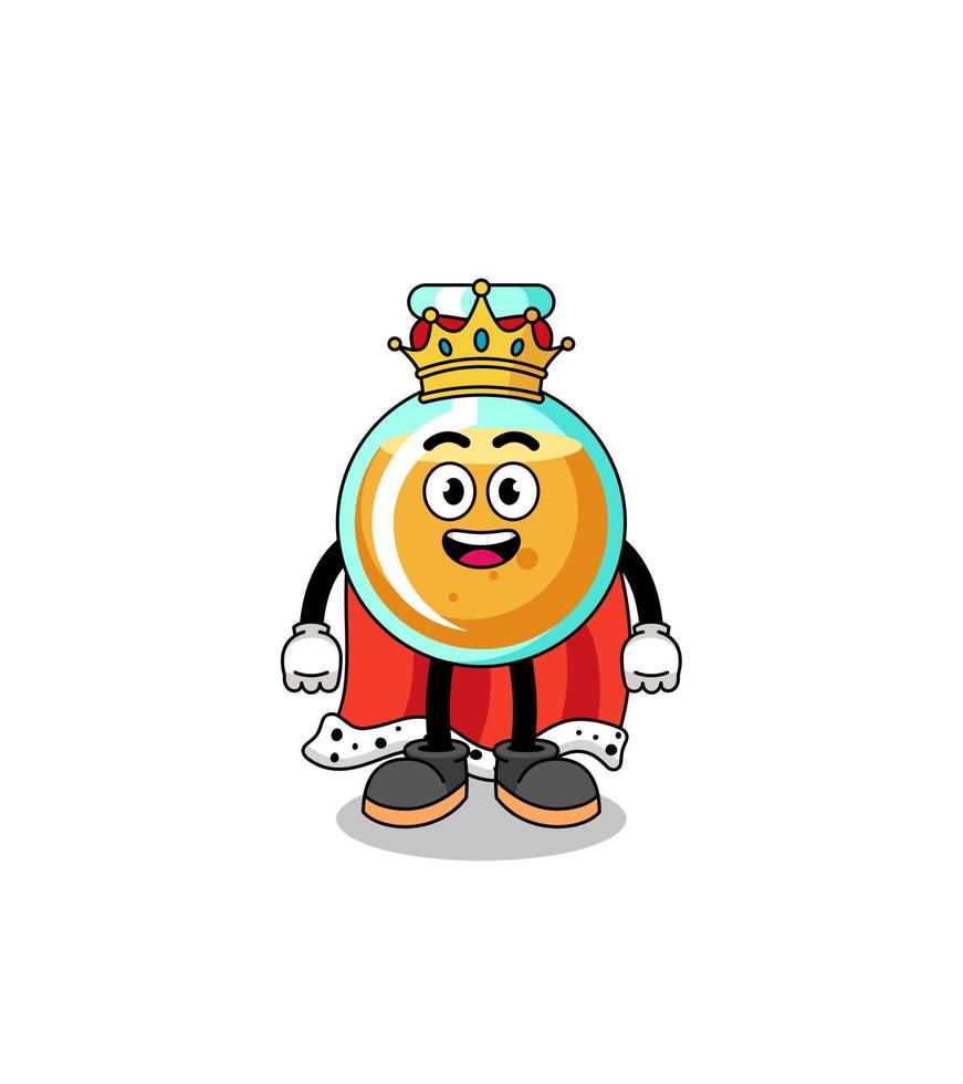 Mascot Illustration of lab beakers king vector