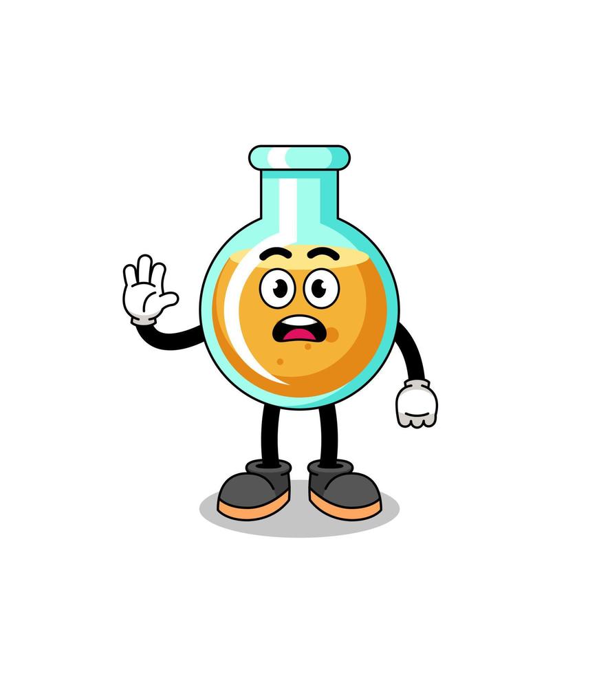 lab beakers cartoon illustration doing stop hand vector