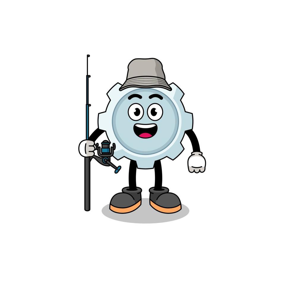 Mascot Illustration of gear fisherman vector