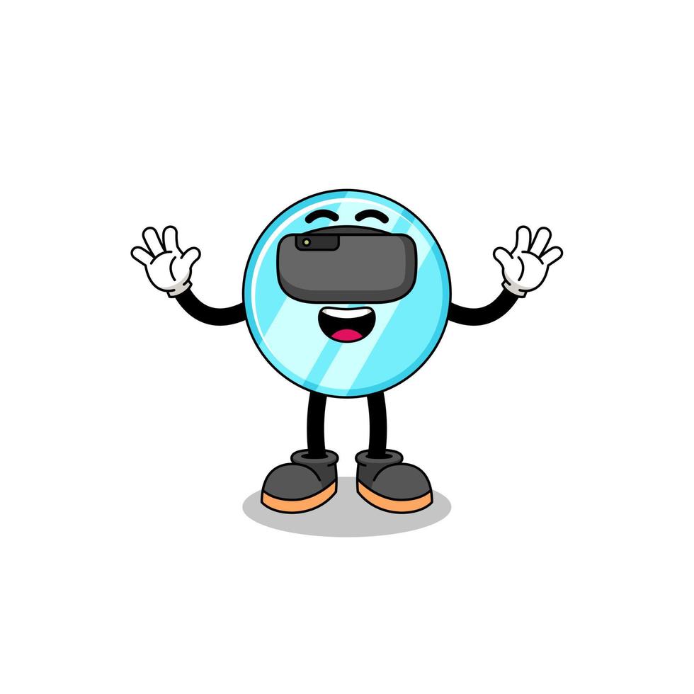 Illustration of mirror with a vr headset vector