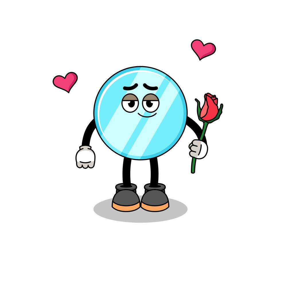 mirror mascot falling in love vector