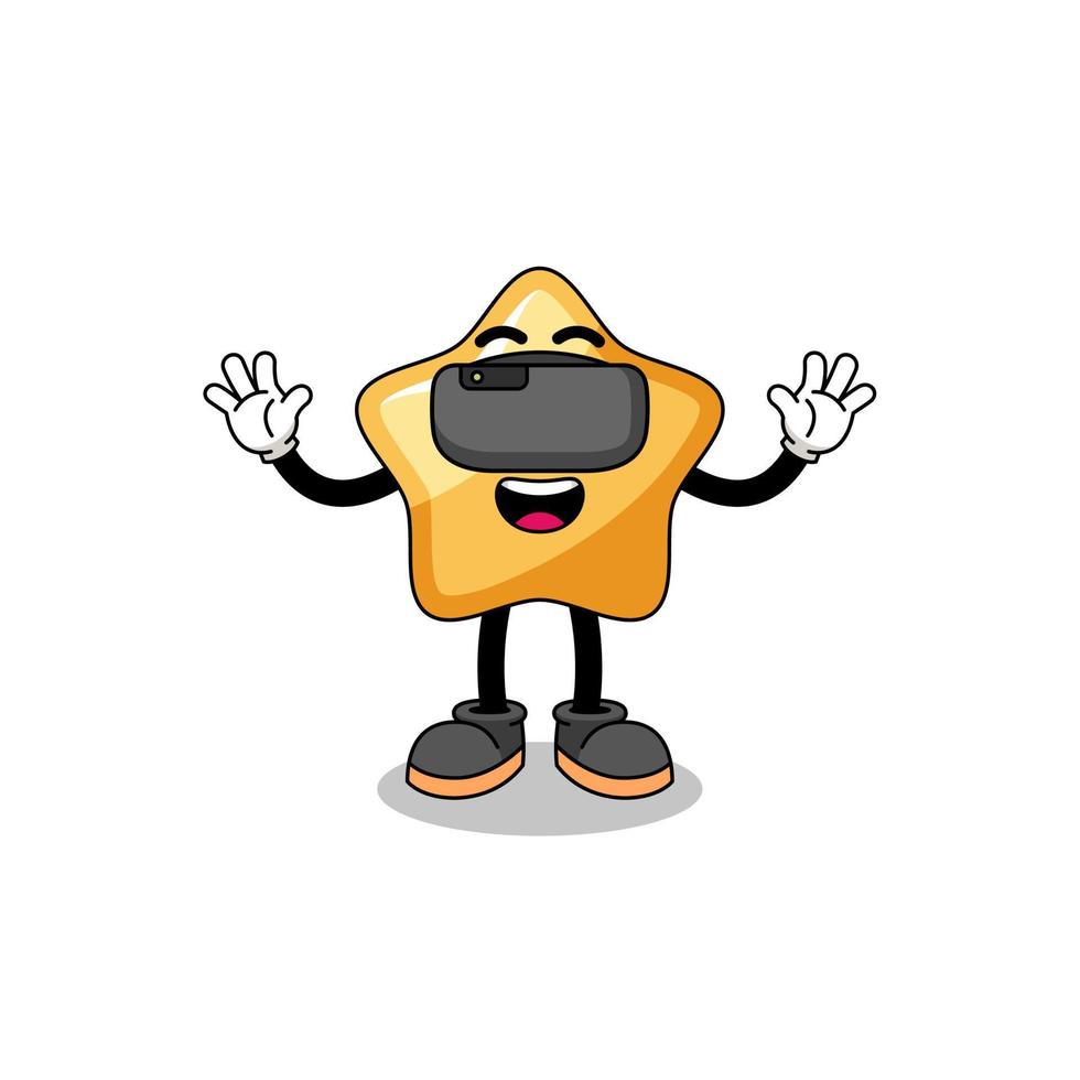 Illustration of star with a vr headset vector