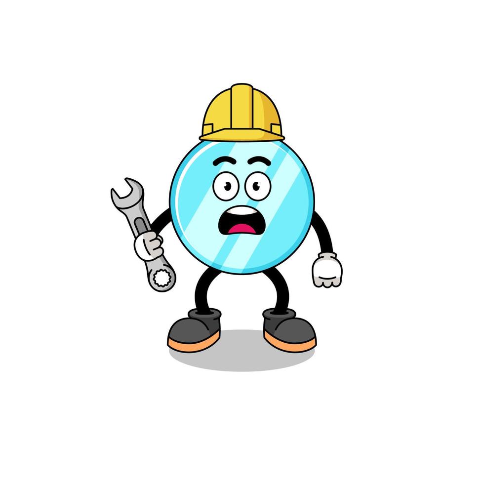 Character Illustration of mirror with 404 error vector