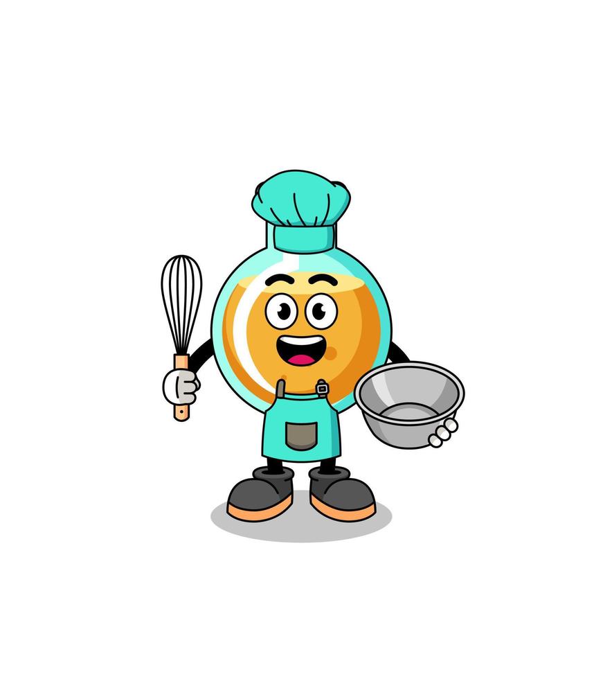 Illustration of lab beakers as a bakery chef vector