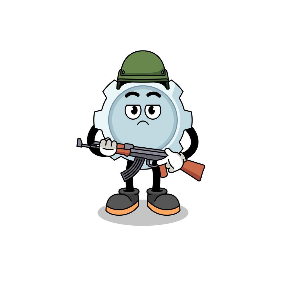 Cartoon of gear soldier vector