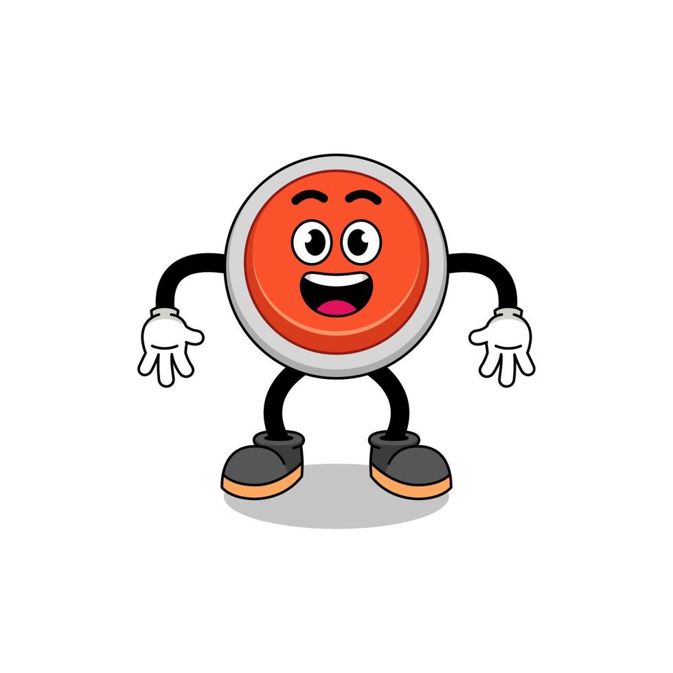 emergency button cartoon with surprised gesture vector