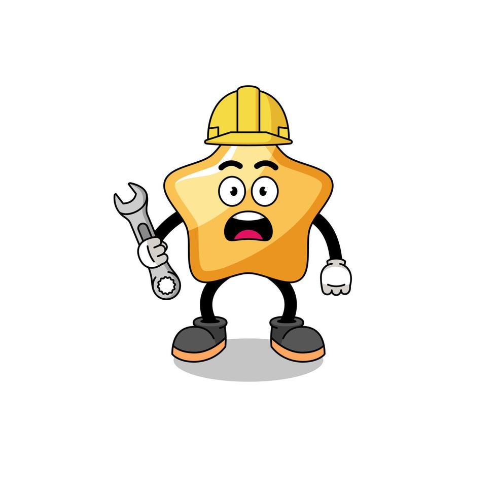 Character Illustration of star with 404 error vector