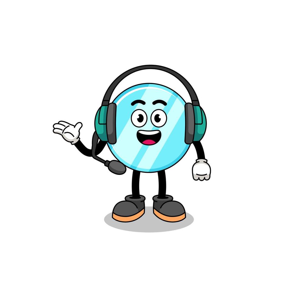 Mascot Illustration of mirror as a customer services vector