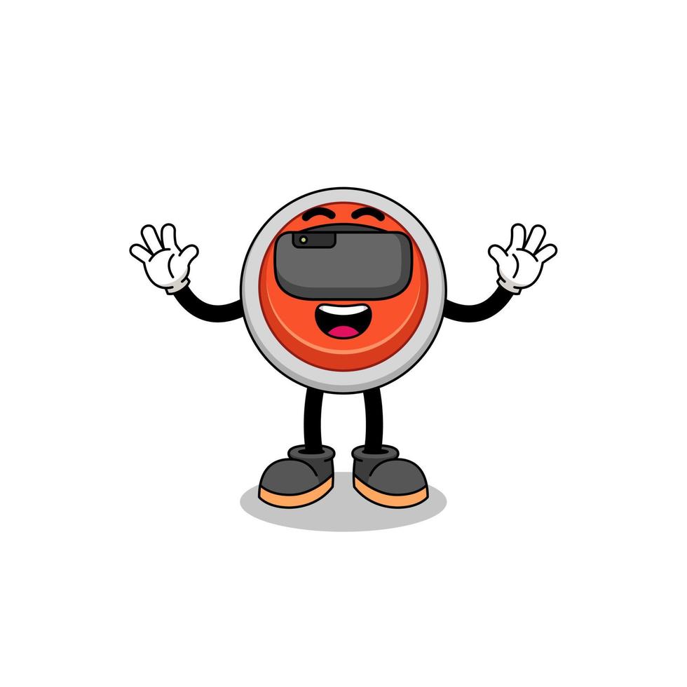 Illustration of emergency button with a vr headset vector