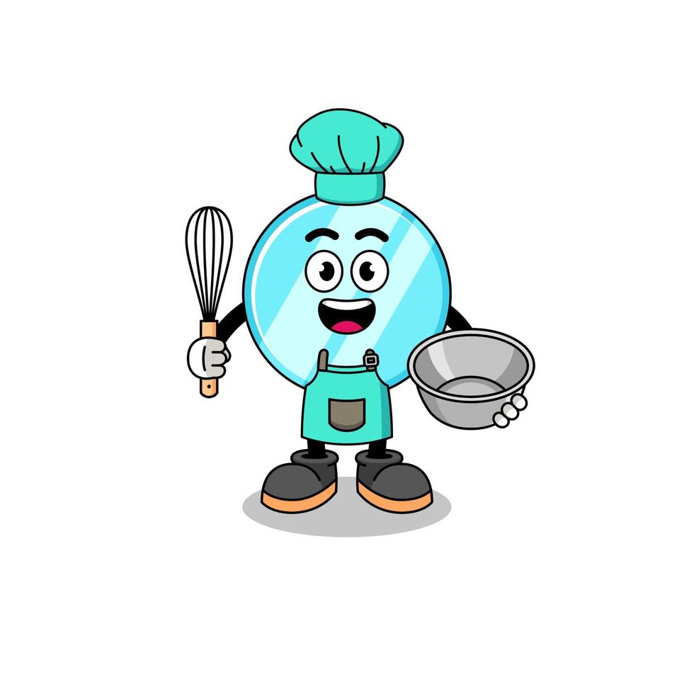 ilustración de espejo como chef de panadería vector