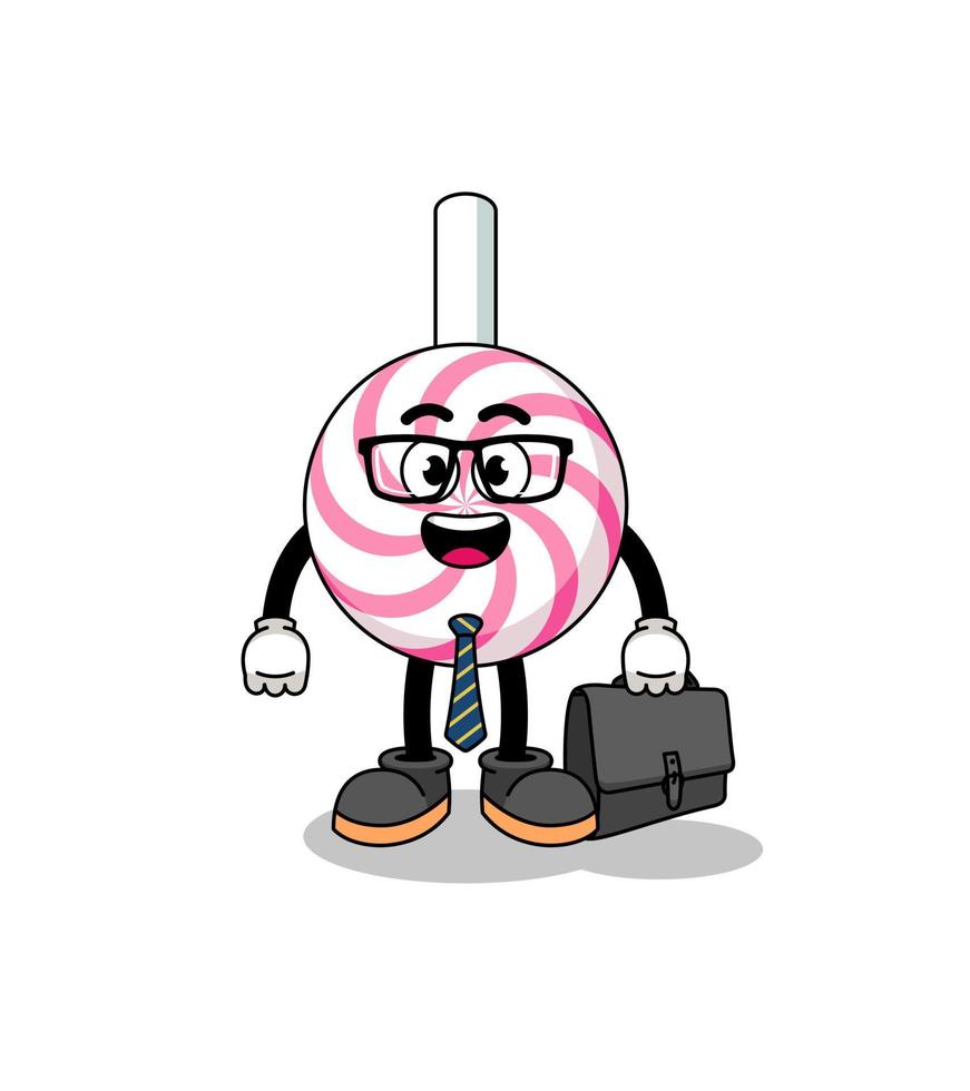 lollipop spiral mascot as a businessman vector