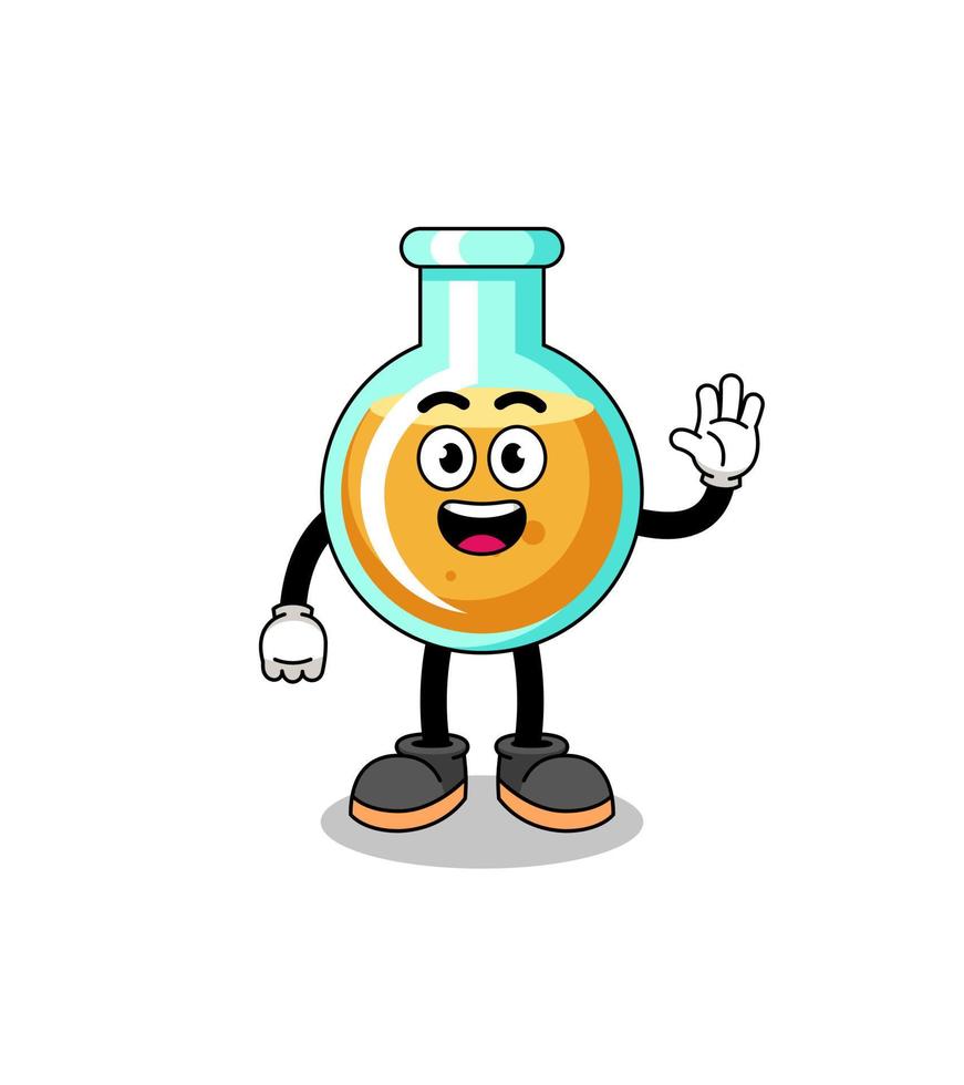 lab beakers cartoon doing wave hand gesture vector