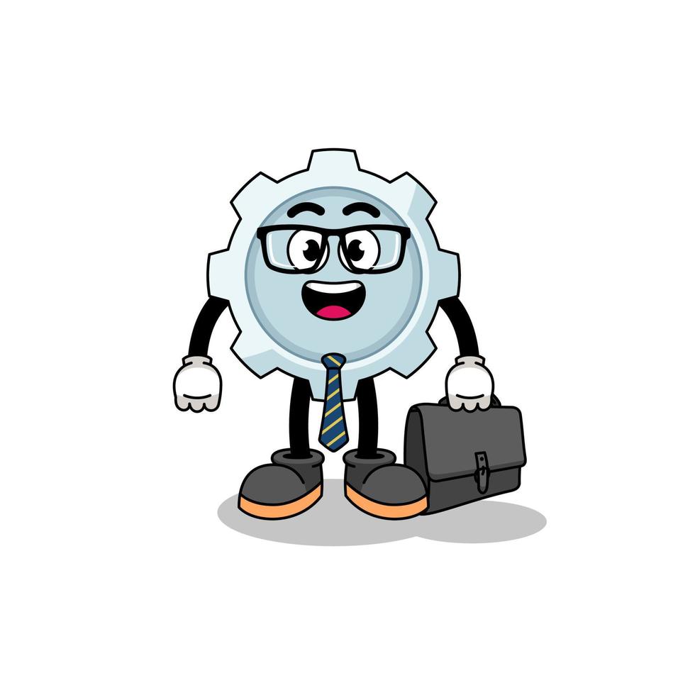 gear mascot as a businessman vector