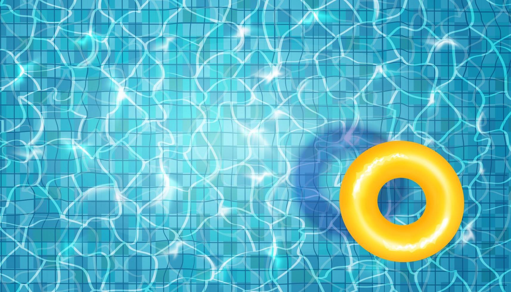 Swimming pool with blue water and circles. vector