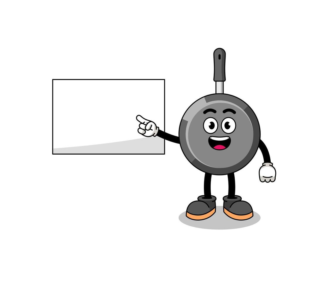 frying pan illustration doing a presentation vector