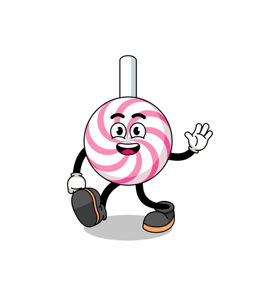 lollipop spiral cartoon walking vector