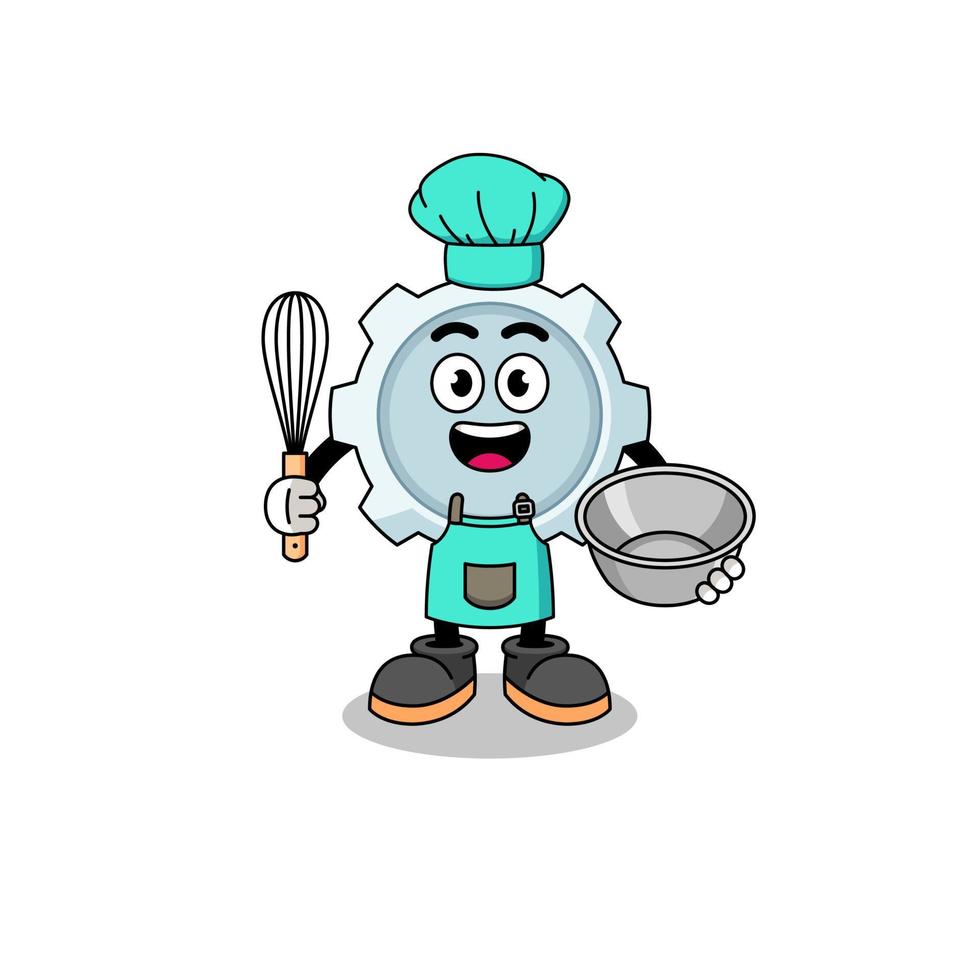 Illustration of gear as a bakery chef vector