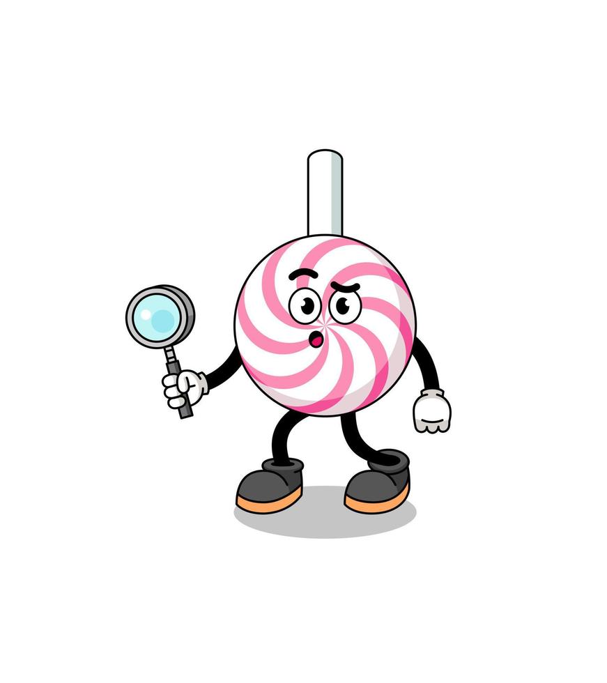 Mascot of lollipop spiral searching vector