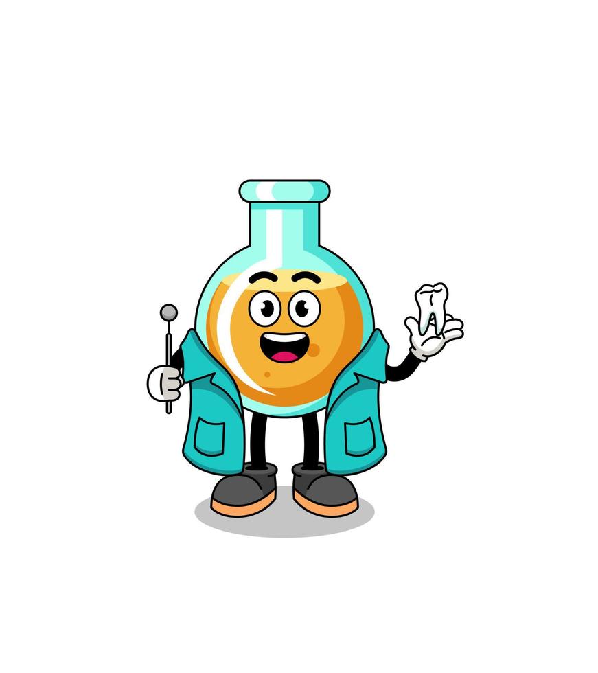 Illustration of lab beakers mascot as a dentist vector