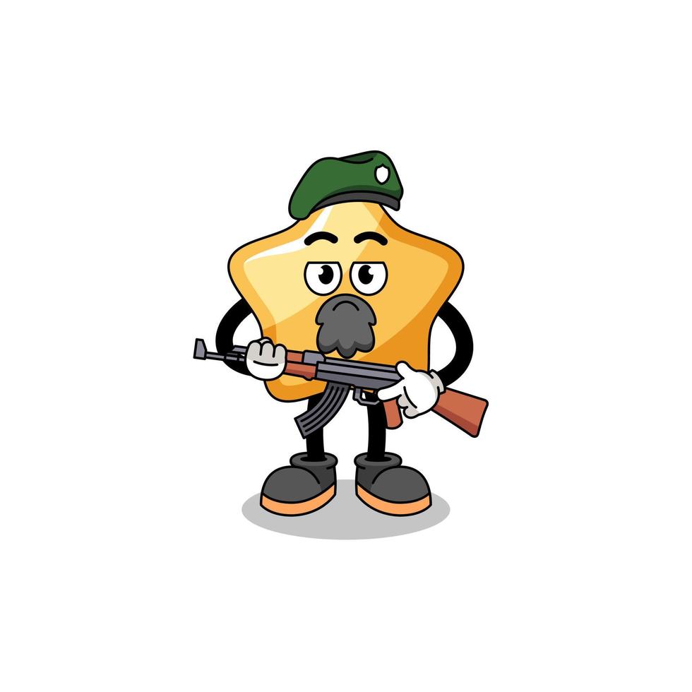 Character cartoon of star as a special force vector