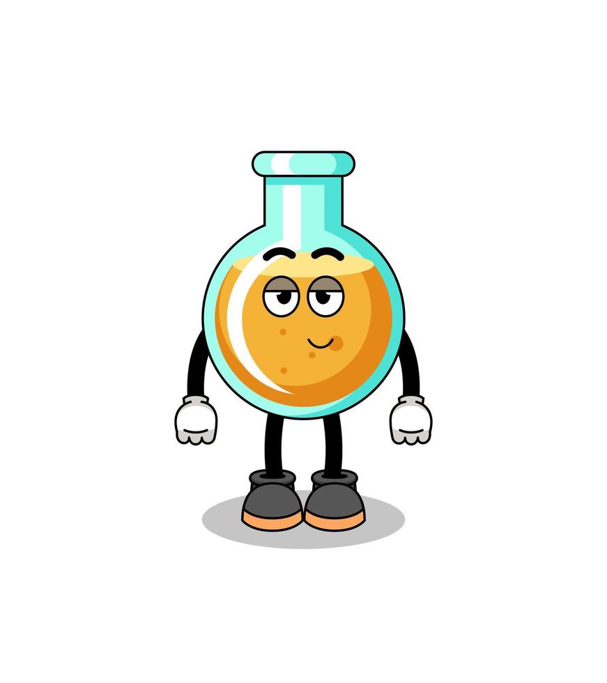 lab beakers cartoon couple with shy pose vector