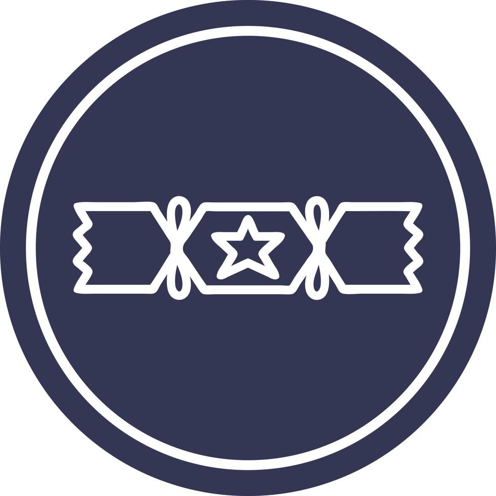 christmas cracker circular icon vector