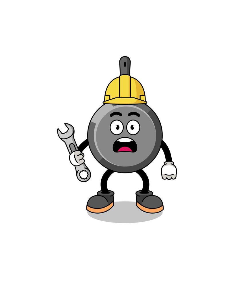 Character Illustration of frying pan with 404 error vector