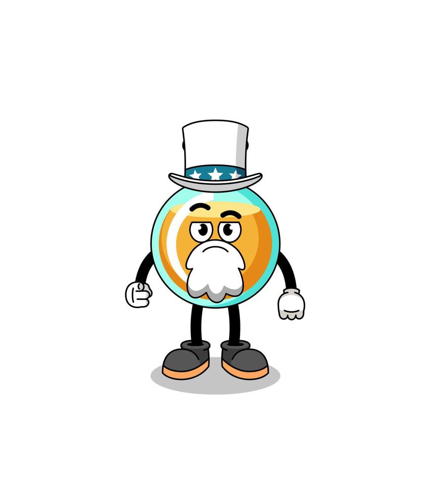 Illustration of lab beakers cartoon with i want you gesture vector