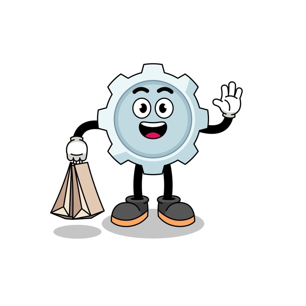 Cartoon of gear shopping vector