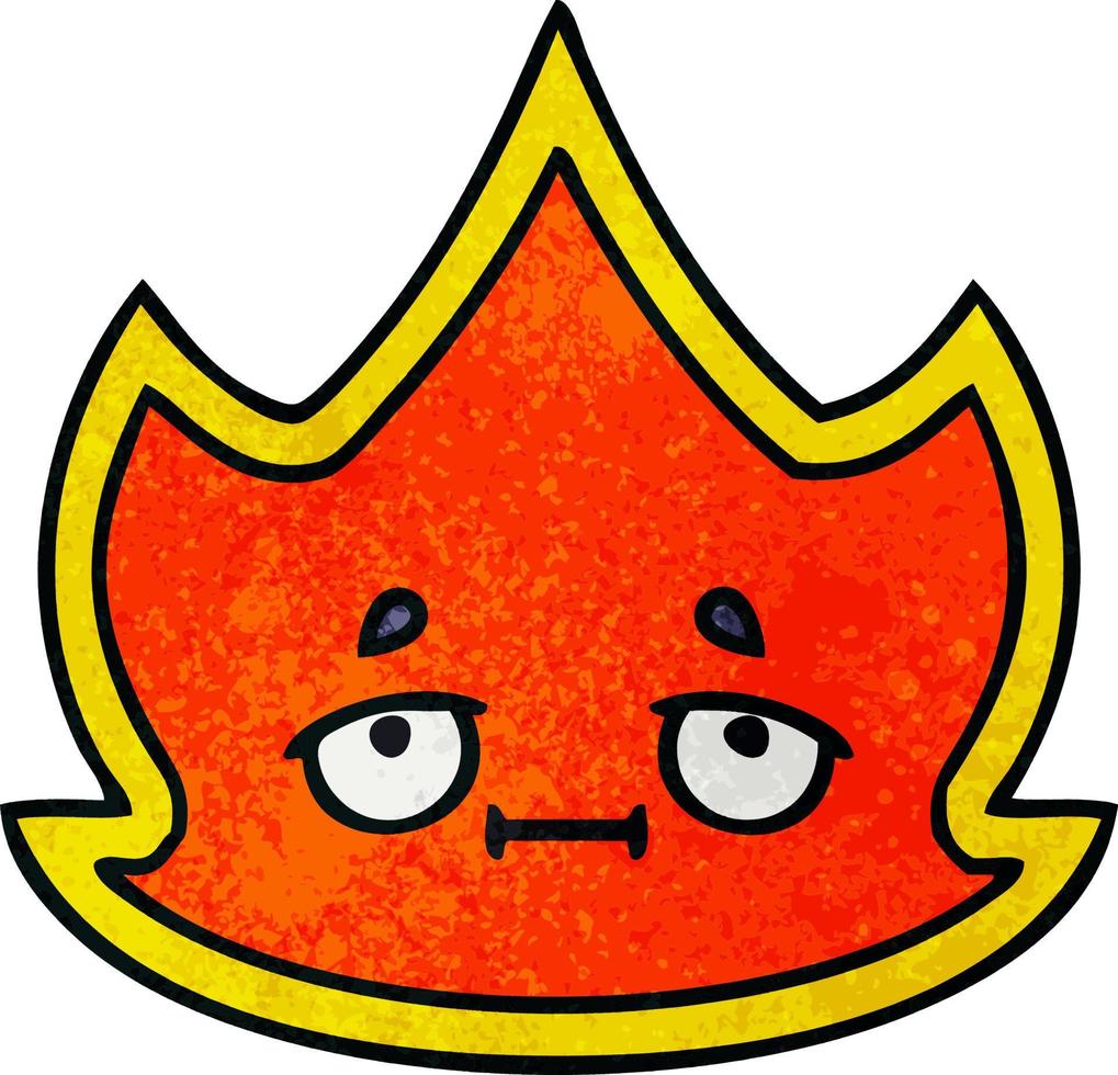 retro grunge texture cartoon fire vector