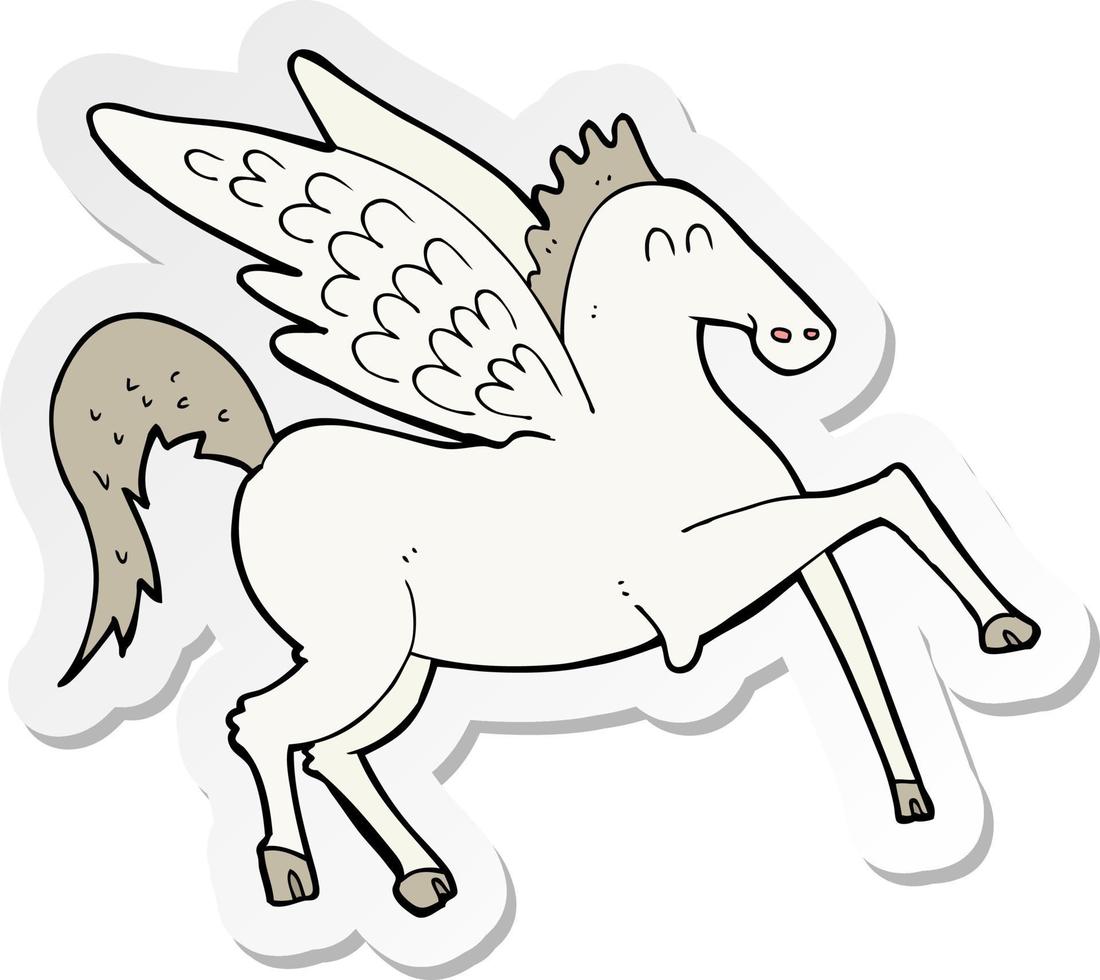 pegatina de un pegaso de dibujos animados vector