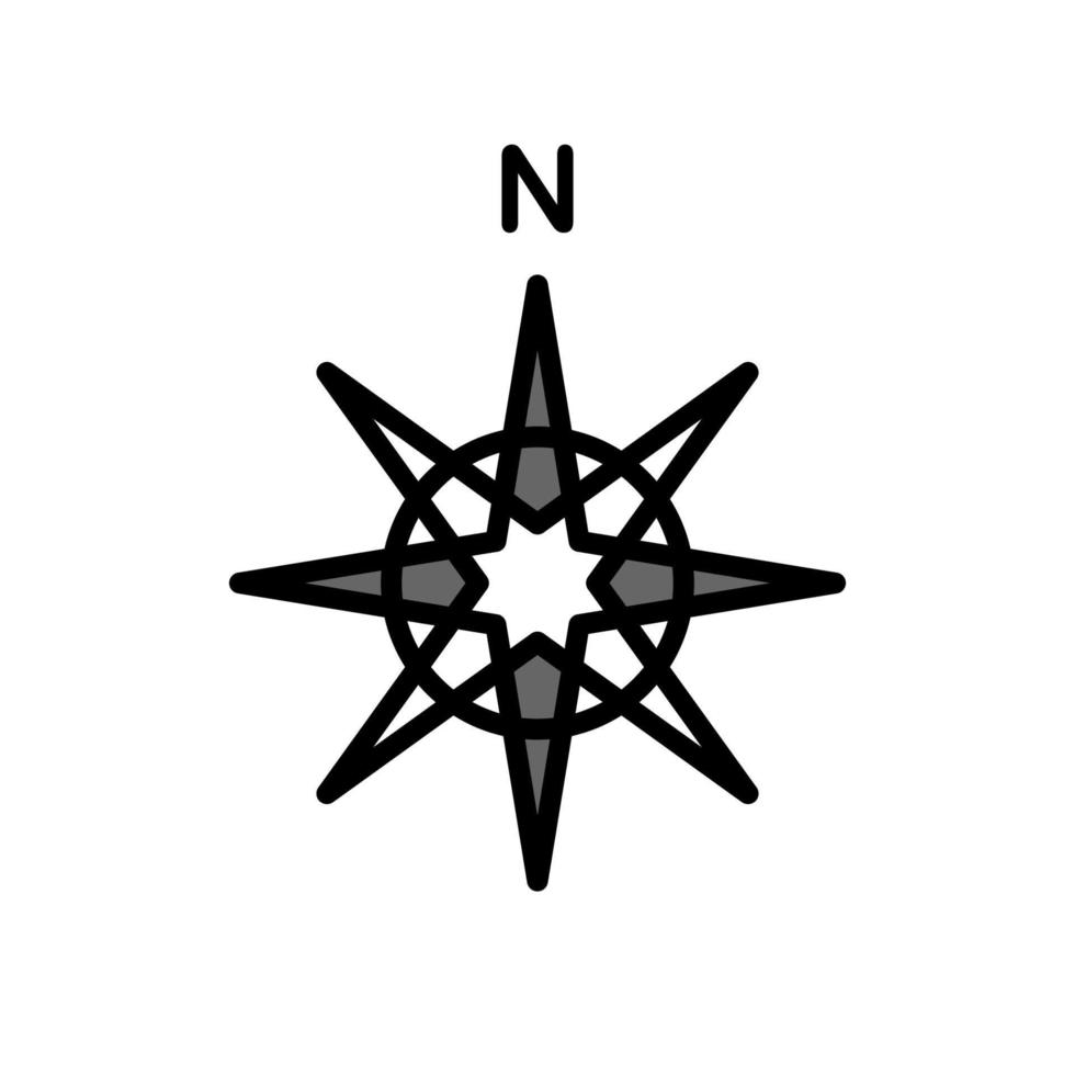 Illustration Vector Graphic of Compass Icon Design