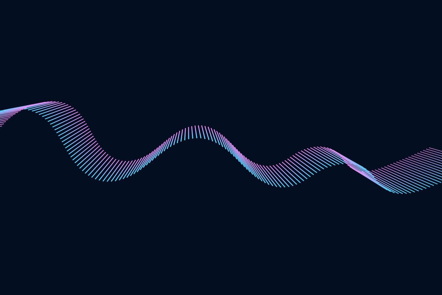 ilustración de ondas de sonido en un fondo oscuro. indicadores de ecualizador digital azul abstracto. vector