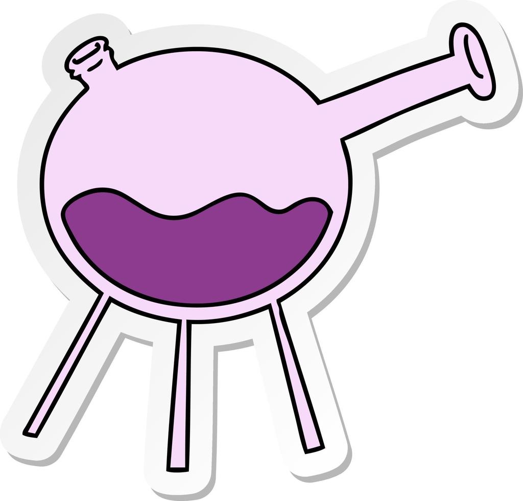 sticker cartoon doodle of a science test tube vector