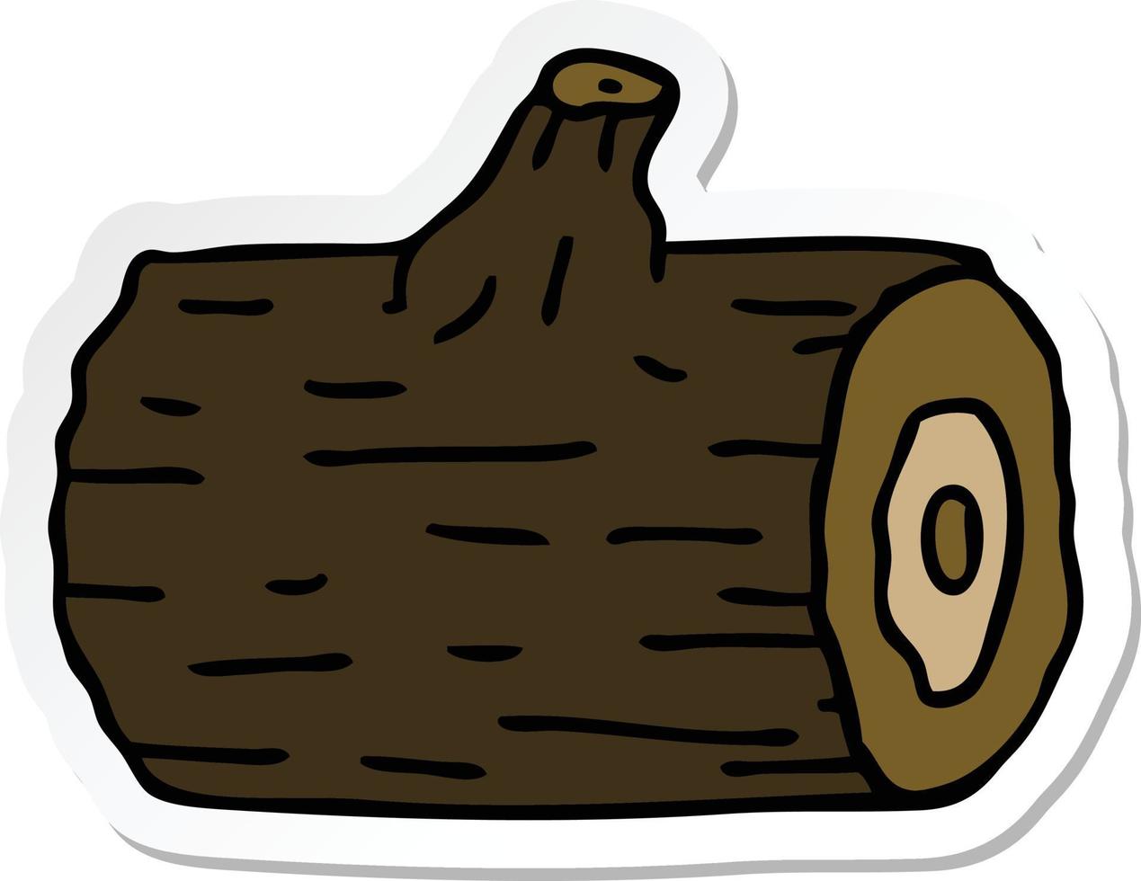sticker of a quirky hand drawn cartoon wooden log 8755975 Vector Art at  Vecteezy