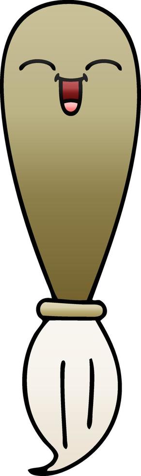 gradient shaded cartoon paint brush vector