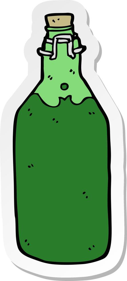 sticker of a cartoon bottle vector