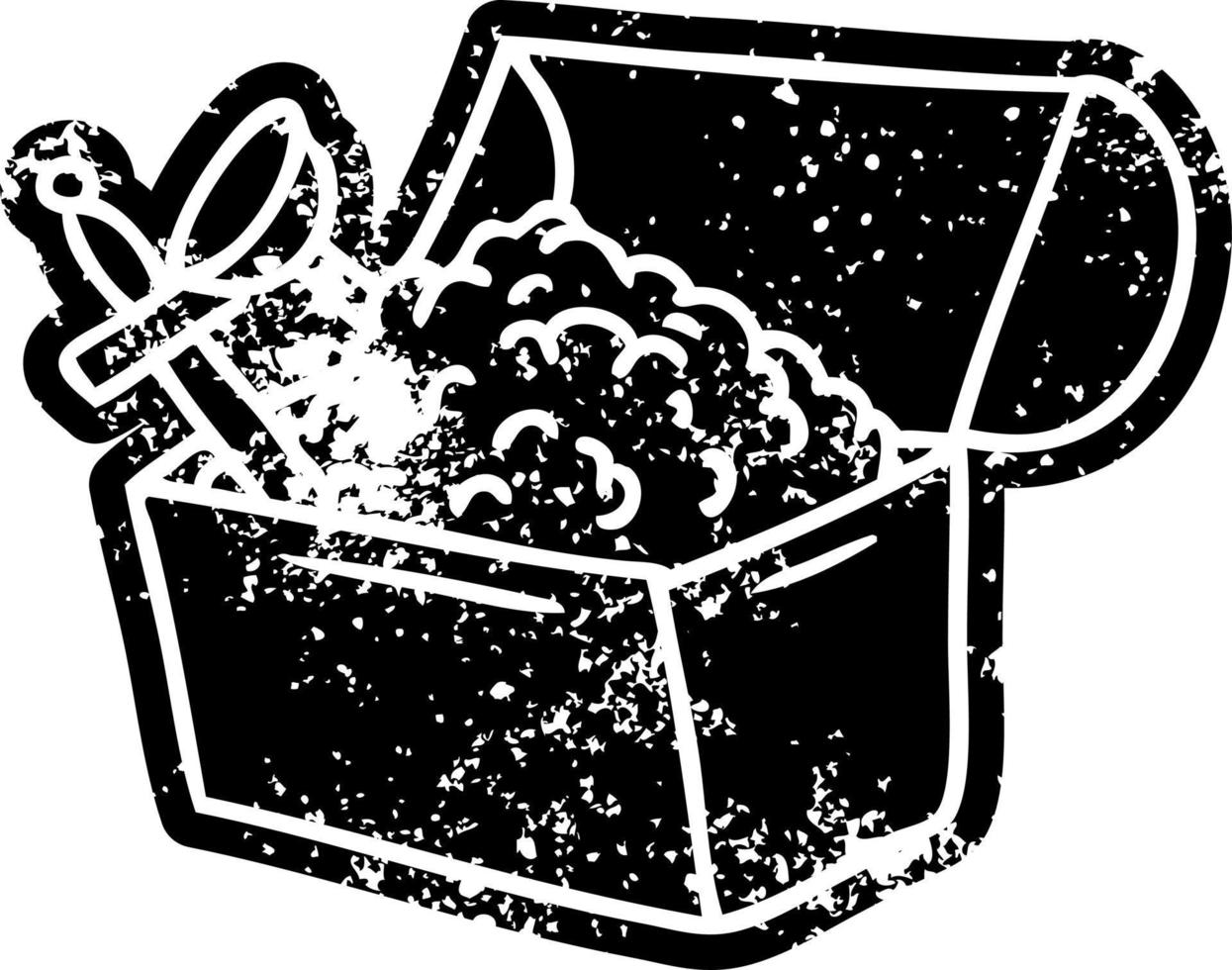 grunge icon drawing of a treasure chest vector