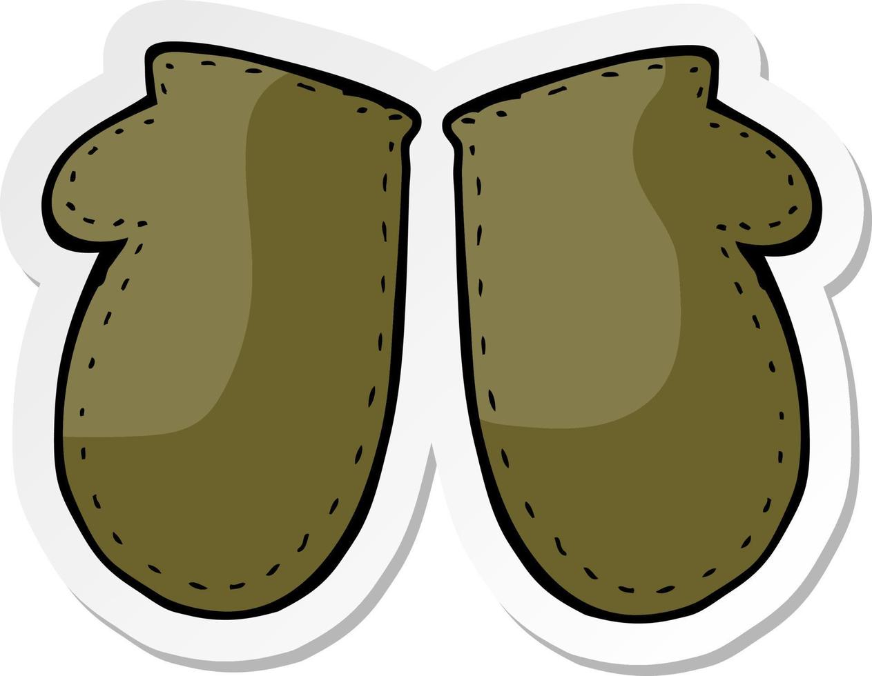 sticker of a cartoon mittens vector