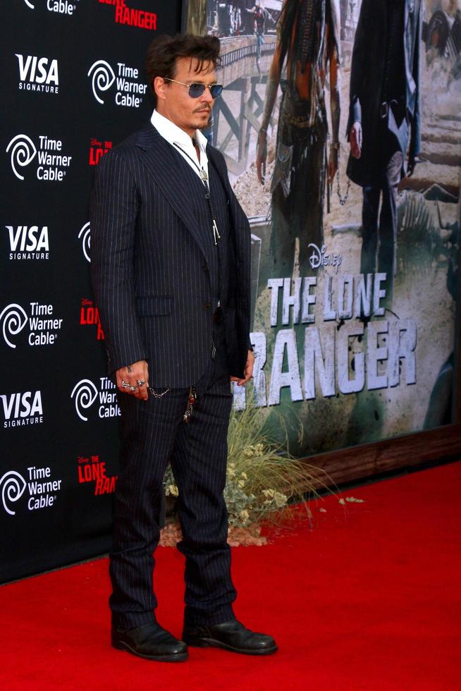 LOS ANGELES, JUN 22 -  Johnny Depp at the World Premiere of The Lone Ranger at the Disney s California Adventure on June 22, 2013 in Anaheim, CA photo