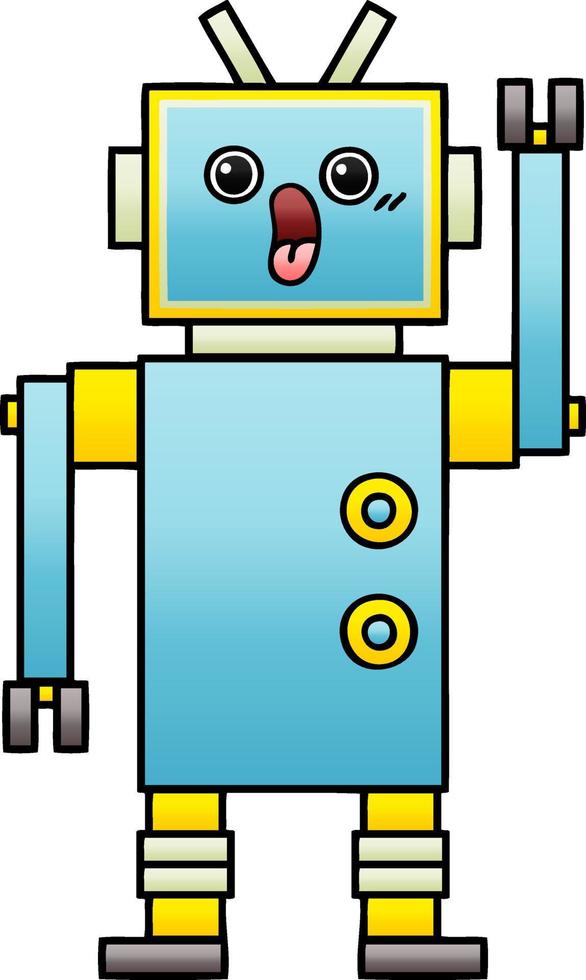 gradient shaded cartoon robot vector