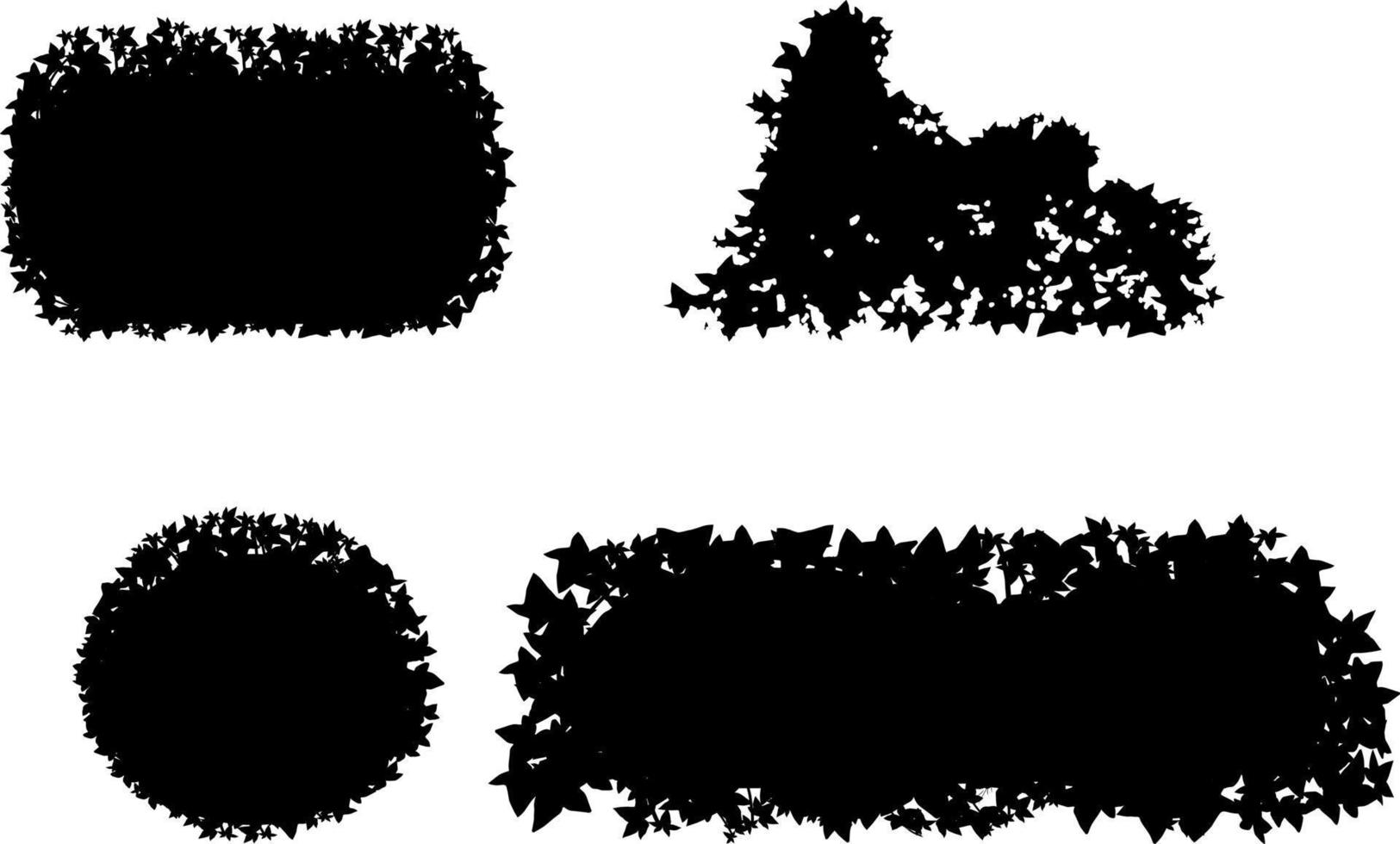 Monochrome vector drawing of bushes.