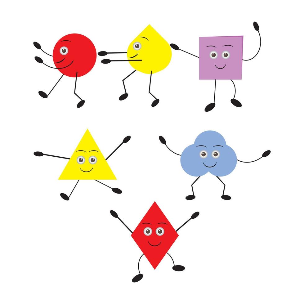 Educational learning the shapes set. Understanding of geometry poster for teaching and learning in school. Vector illustration.