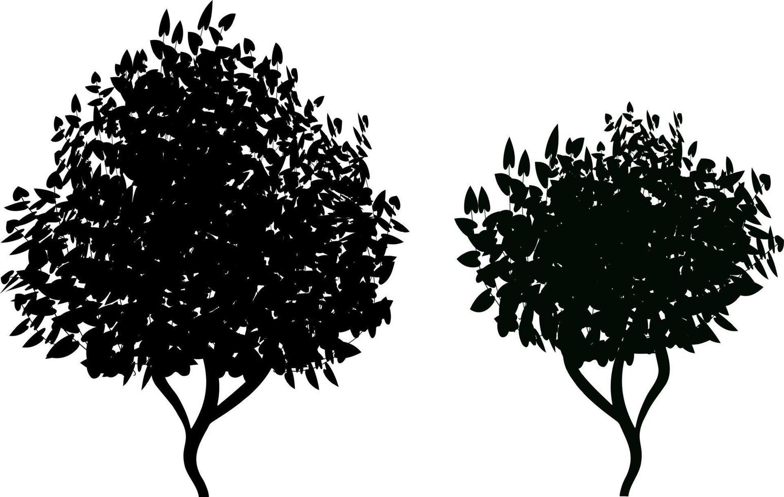 Monochrome vector drawing of bushes.