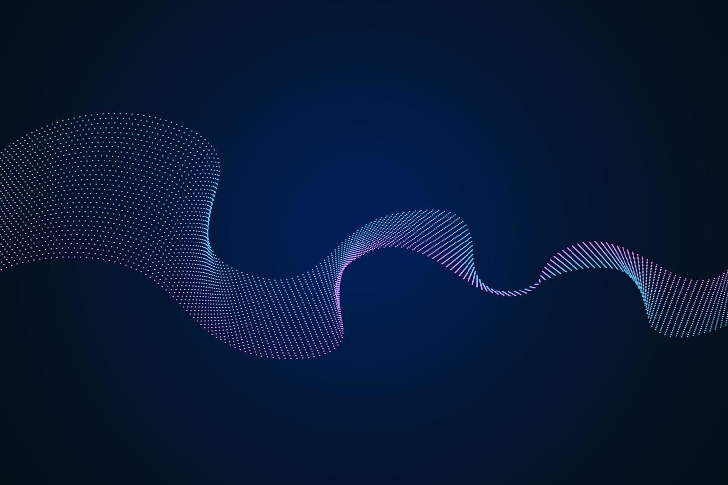 ilustración de ondas de sonido en un fondo oscuro. indicadores de ecualizador digital azul abstracto. vector