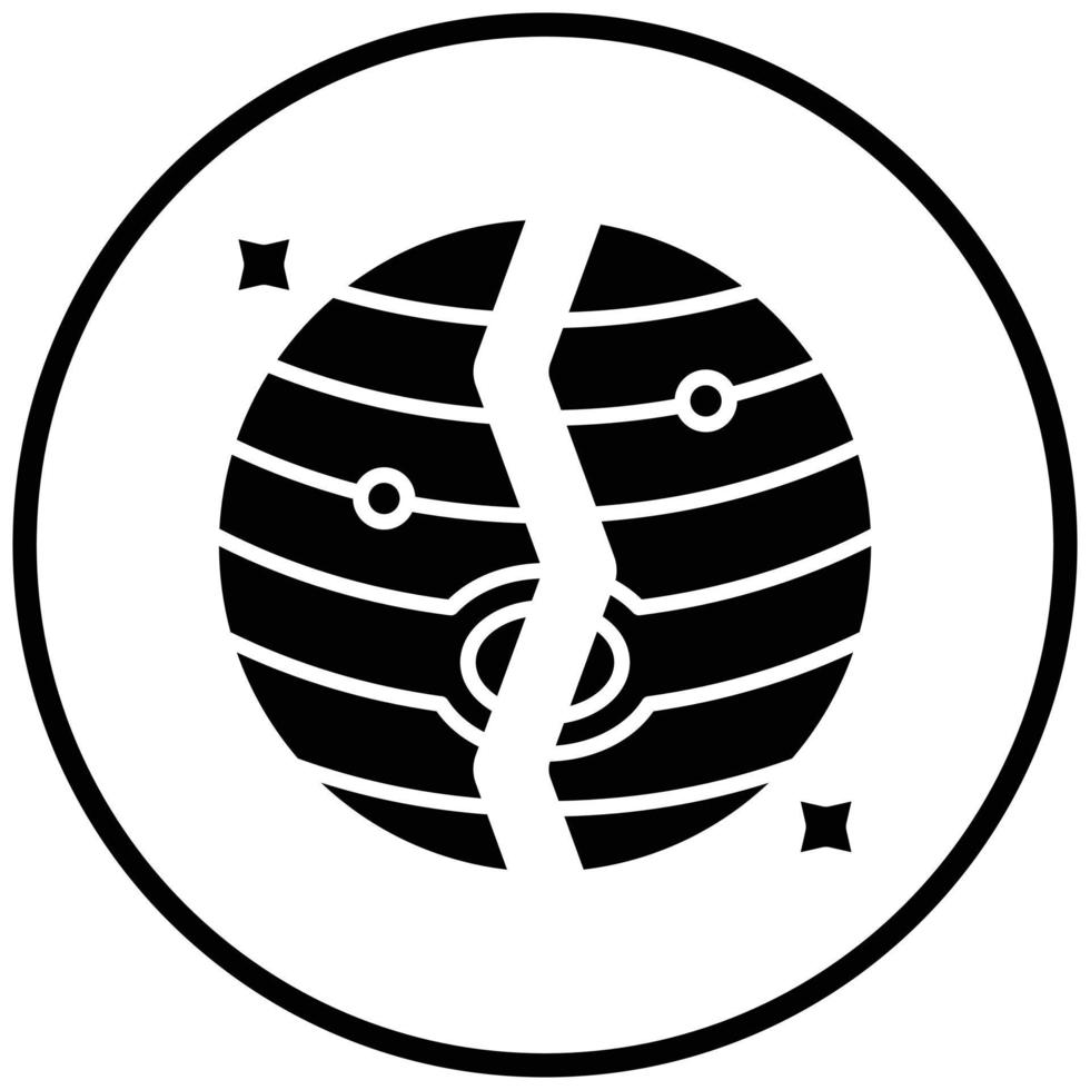 Planet Destoryed Icon Style vector