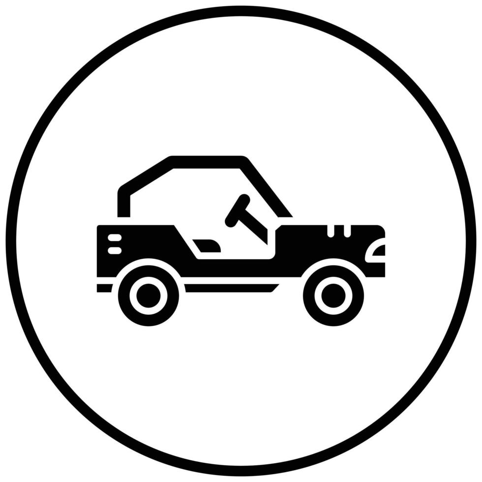 estilo de icono de coche buggy vector