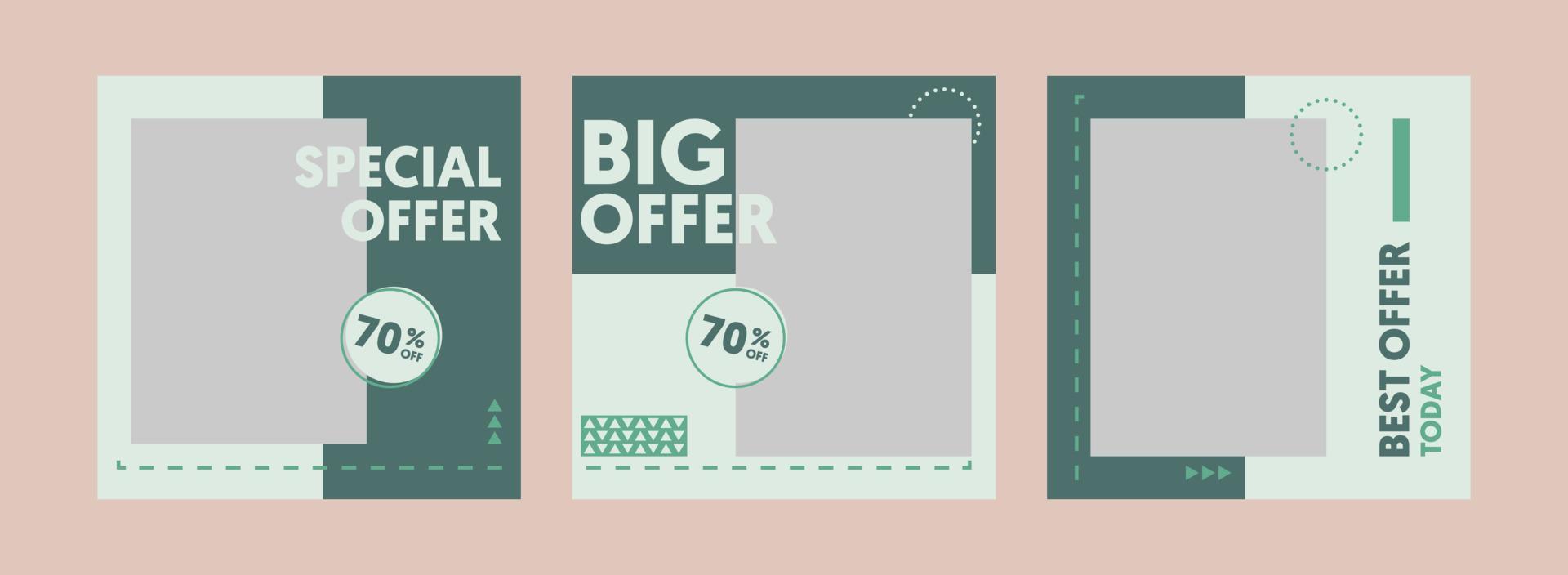 Social Media Template Sales Promotion Offer vector