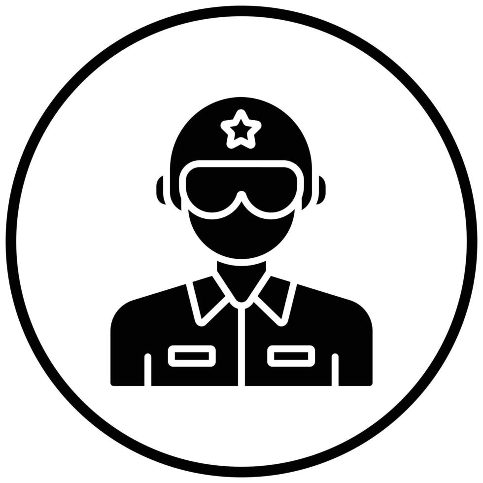 estilo de icono de piloto del ejército vector